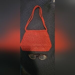 The Sak Red Woven Shoulder Bag